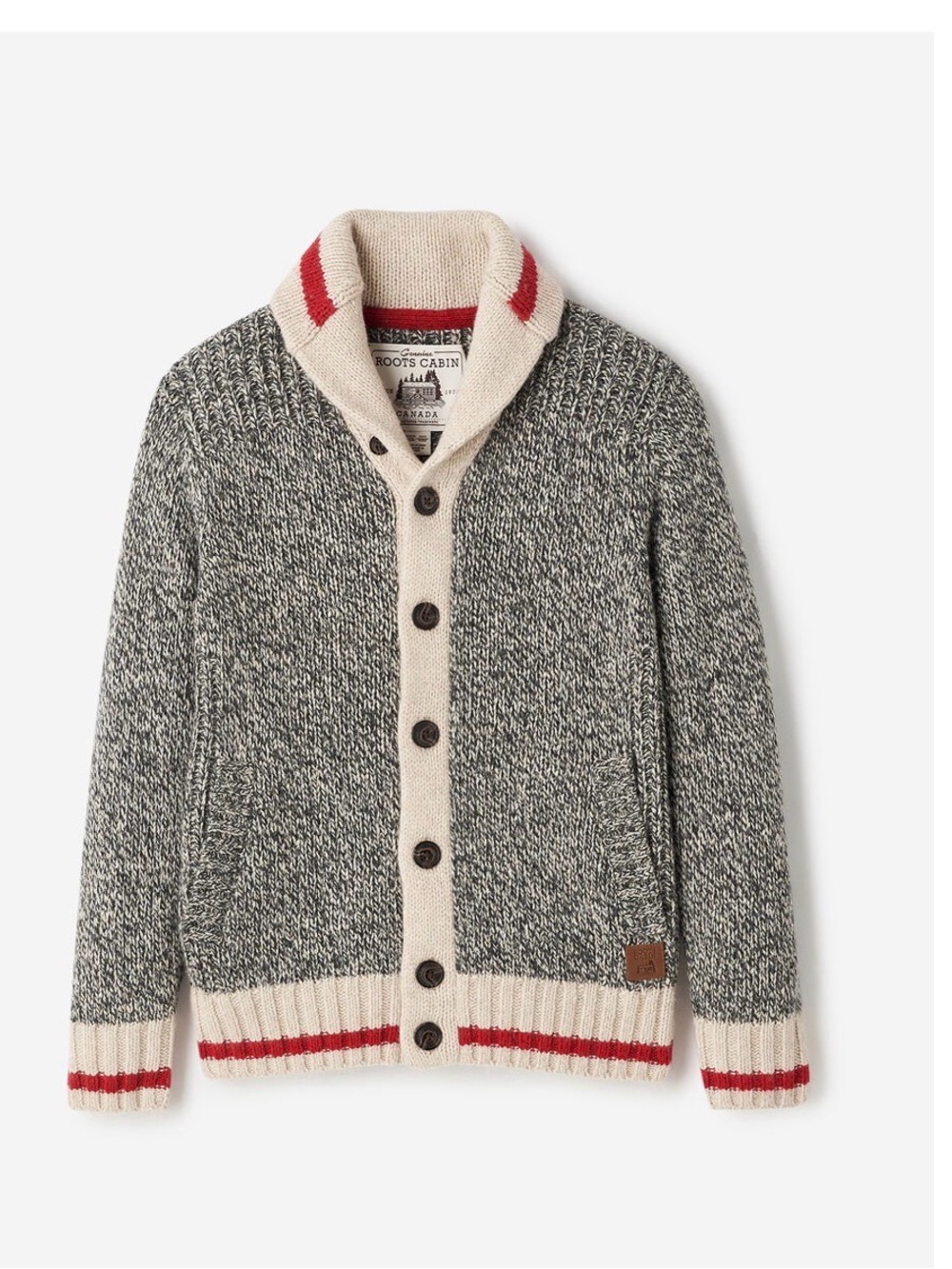 Roots Cabin Knit Shawl Collar Cardigan - Kids XXL (Women’s S/M or Men XS)